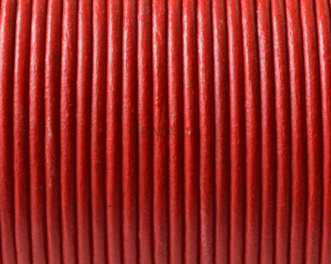 Cuero Redondo 2mm. Rojo