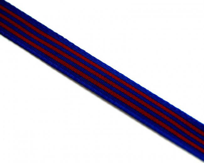 Lazo. Bandera. 10mm. Azul-grana. Calidad superior