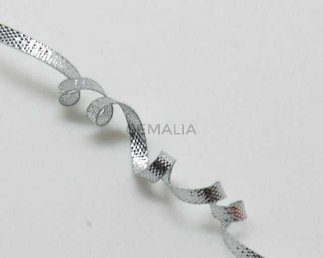 Lazo lame. 3mm. Plata metalizado. Calidad superior