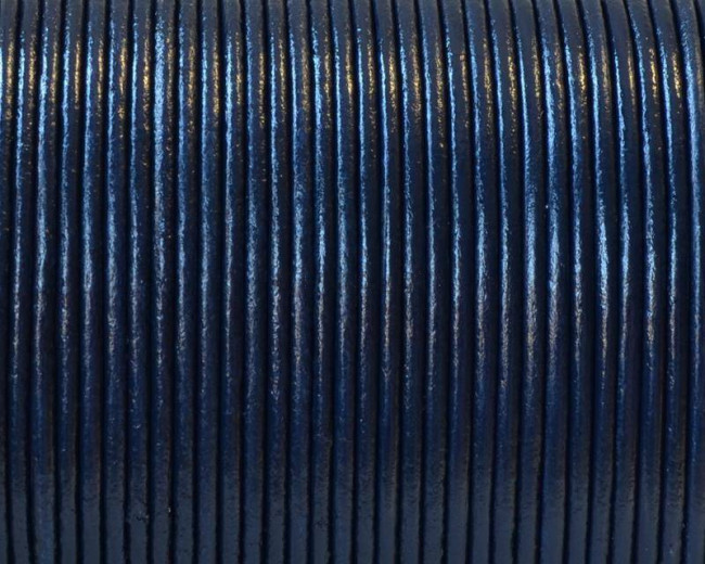 Cuero Redondo 1,5mm. Azul marino. Calidad superior