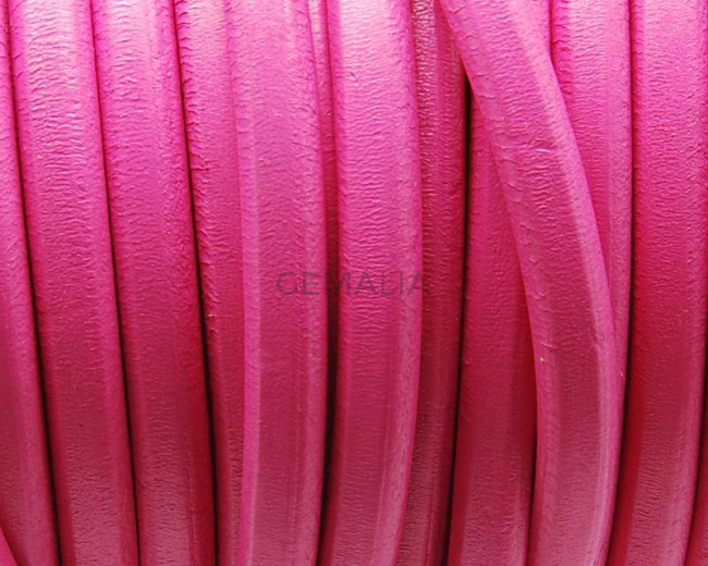 Cuero REGALIZ. Oval 10x6mm . fucsia. Calidad Superior