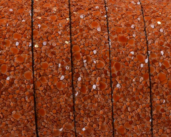 Tira de Fantasia sintetica. Plano 10x2mm. Naranja. Calidad superior