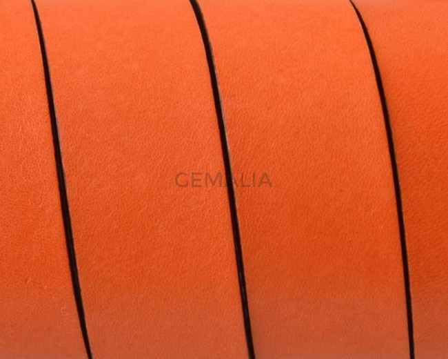 Cuero Plano 20x1,5mm.Naranja-cantos Negros. Calidad Superior1,10-1,20M/tira