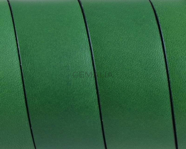 Cuero Plano 20x1,5mm. Verde-Cantos negros. Calidad superior