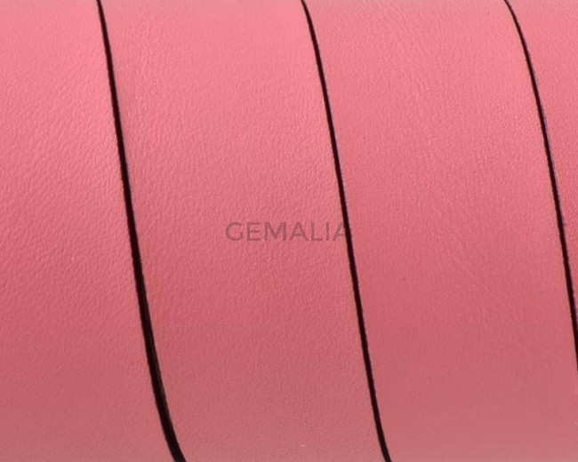 Cuero Plano 20x1,5mm. Rosa claro-Cantos negros. Calidad superior