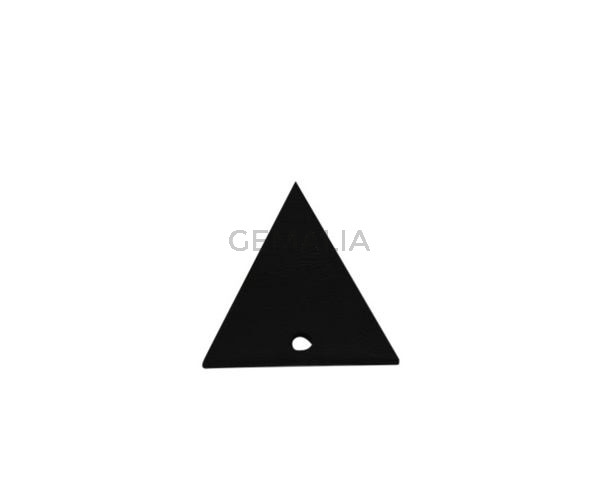Colgante triangulo de Cuero 30x29mm. Negro. Int.2mm. Calidad Sup.