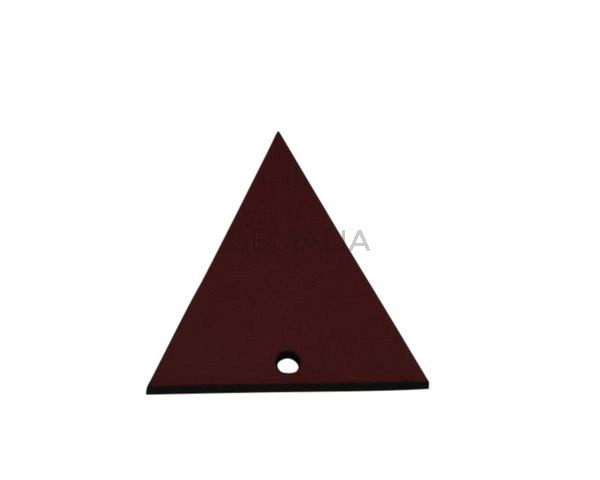 Colgante triangulo de Cuero 35x34mm. Granate. Int.2mm. Calidad Sup.