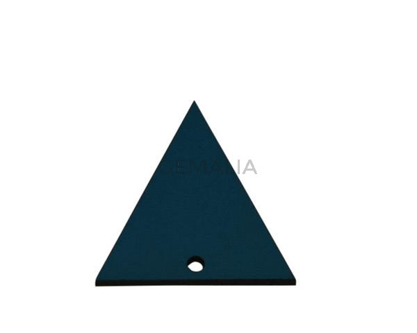Colgante triangulo de Cuero 35x34mm.Azul turquesa.Int.2mm.Calidad Sup.