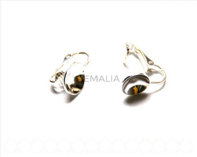 Cuentas metalicas. Accesorio pendiente 17x10mm. Plateado