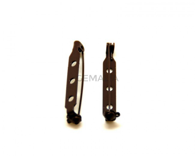 Accesorio broche. 32mm. Marron oscuro.