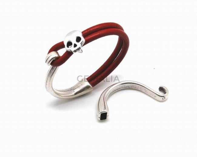 Media pulsera de Zamak. Plateado. Int.10x5,3mm. Precio Especial