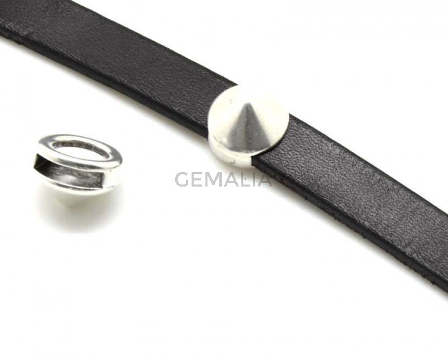 Cono Zamak entrepieza. 13x13mm. Plateado. Int.10x2,5mm