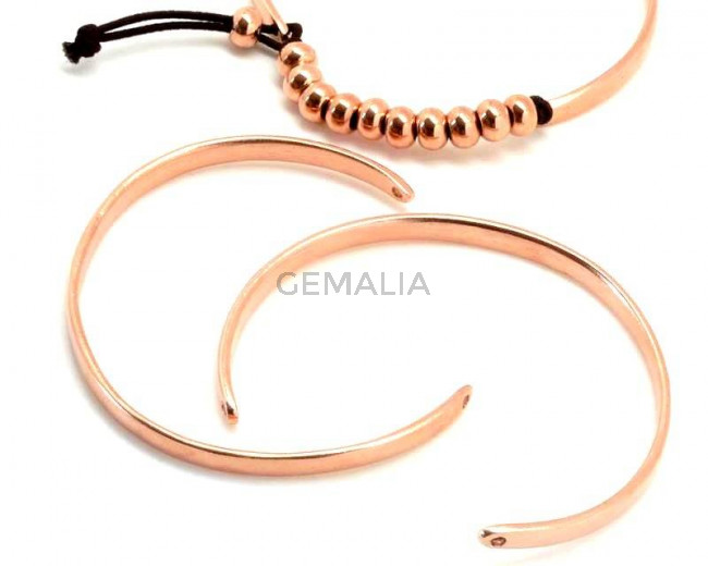 Media Pulsera latón. 140x4mm. Oro Rosa. Int.1,5mm