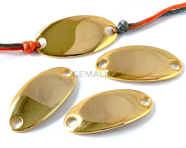 Zamak. Conector. Chapa. 38x19mm. Dorado. Int.5mm