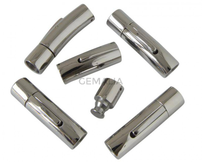 Acero inoxidable 304. Cierre. Tubo. 30x8mm. Plateado. Int.6mm