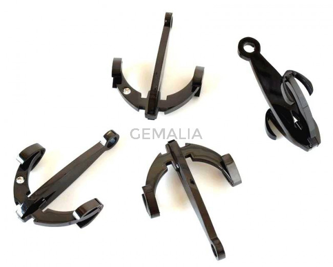 Colgante Ancla Acero inoxidable 304. 41x30x9mm.Negro. Int.2mm aprox.