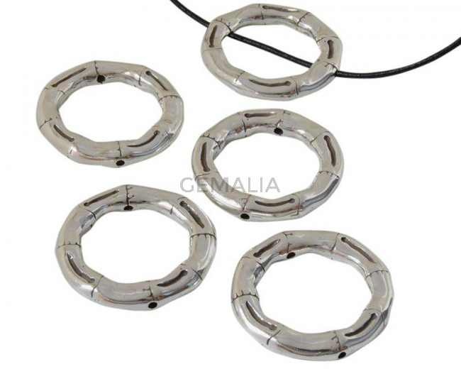 Zamak. Anilla. 43mm. Dos agujeros. Plateado. Int.2,2mm