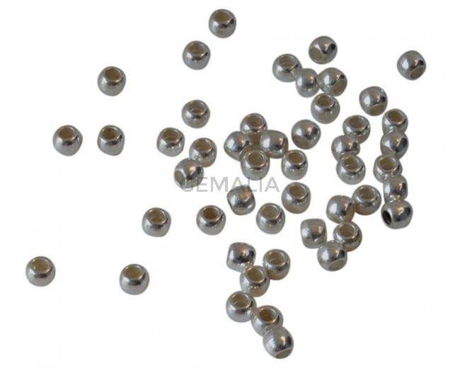 Zamak. Rondel. 5x4,5mm. Plateado. Int.2mm