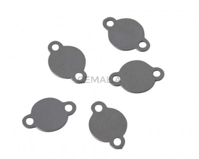 Acero Inoxidable 304. Conector. Moneda. 9x6x0,5mm. Plateado. Int.0,5mm