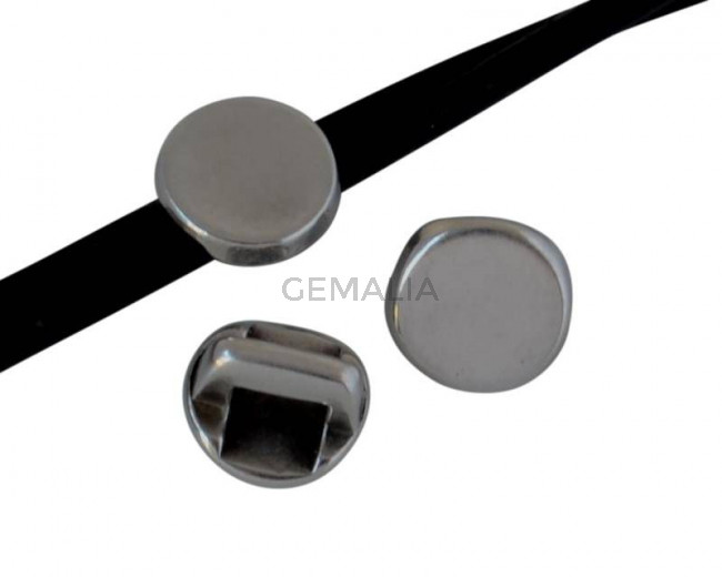 Zamak. Moneda. 5x5mm. Plateado. Int.2,5x1,5mm