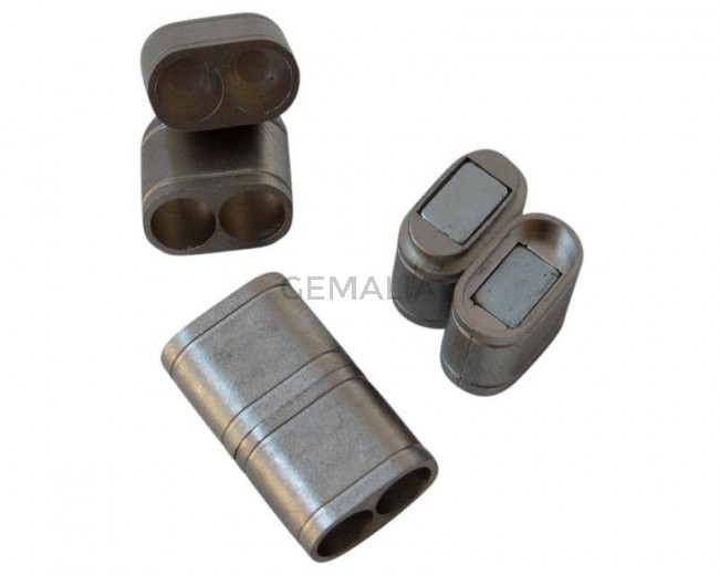Acero inoxidable 304. Cierre iman. 19x11x6mm. Plateado mate. Int.4,7mm
