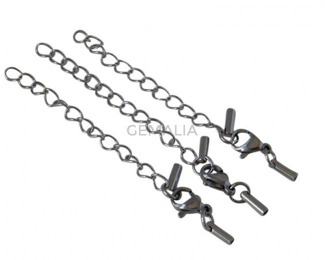 Acero inoxidable 304. Terminal con mosqueton. Plateado. Int.1,5mm