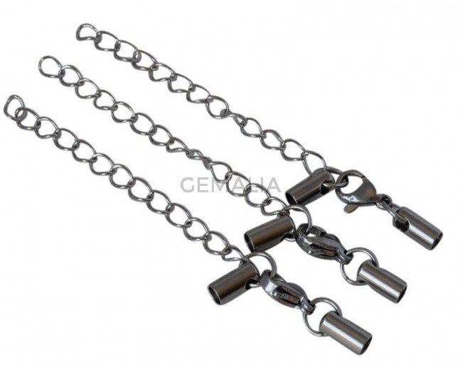 Acero inoxidable 304. Terminal con mosqueton. Plateado. Int.3mm