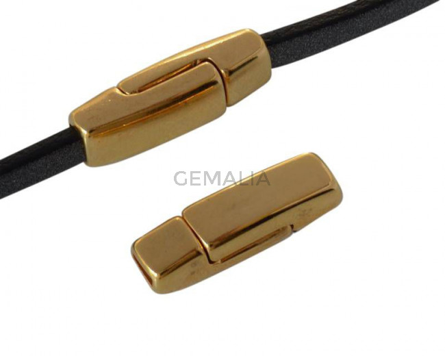 Zamak. Cierre plano iman. 17x5mm. Dorado. Int.3x1,5mm
