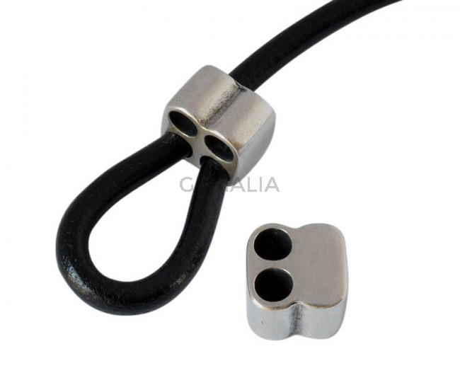 Zamak. Terminal. 14x9mm. Plateado. Int.5mm