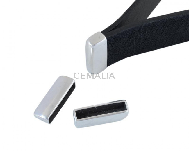 Terminal de Zamak 22x7,5x6mm. Plateado. Int.20x4mm