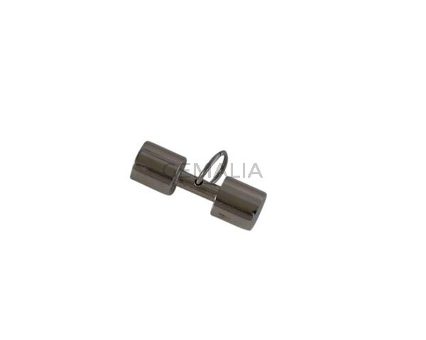 Colgante pesa lisa de Acero inoxidable 316L. 30x10mm. Plateado. Int.8mm