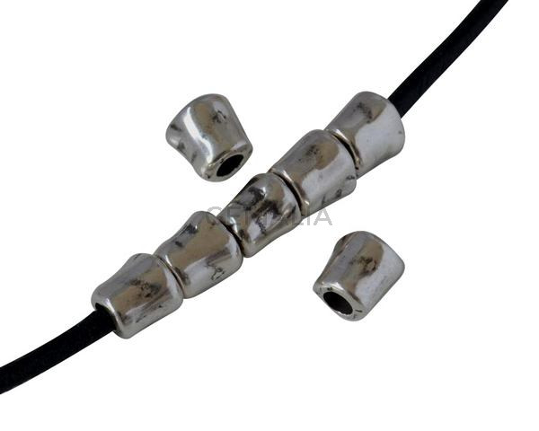 Tubo de Zamak 7x6mm. Plateado. Int.3mm