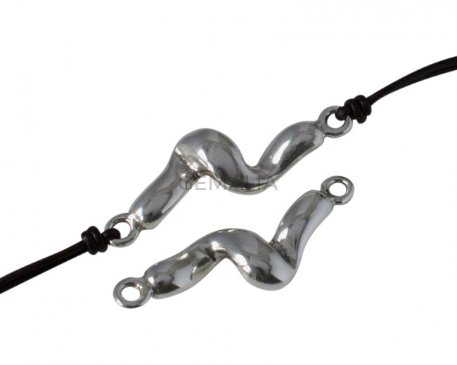 Conector de Zamak 42x17mm. Plateado. Int. 3mm.