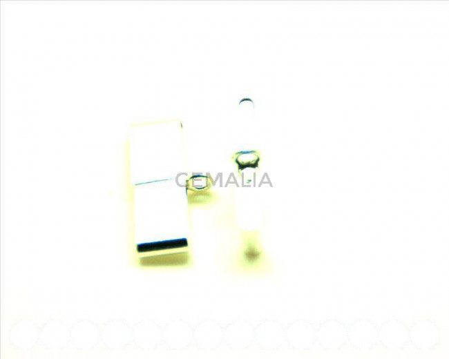 Plata 925. Terminal 21x2,8mm. Plateado. Int.20x2mm