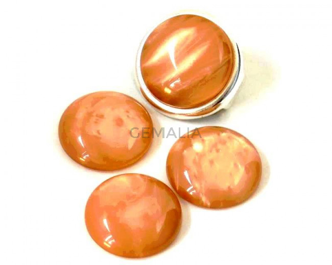 Resina POLARIS. Cabujon. 20mm. Marron claro perla. Calidad superior