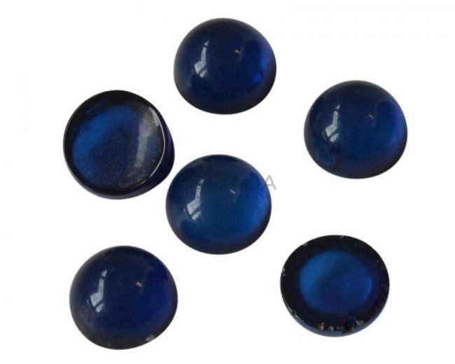 Resina. Cabujon. Moneda. 7,2mm. Azulon translucido. Calidad superior
