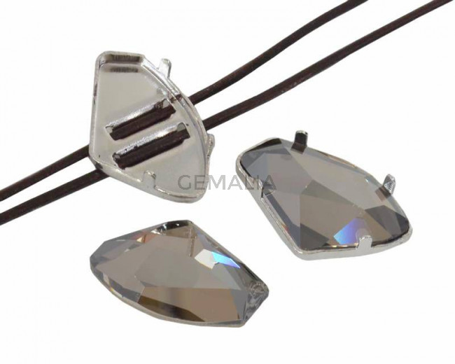 SWAROVSKI 4756.Fancy Stone&Setting.19X11,5Mm.Satin F.Rodio.Int.1,2mm
