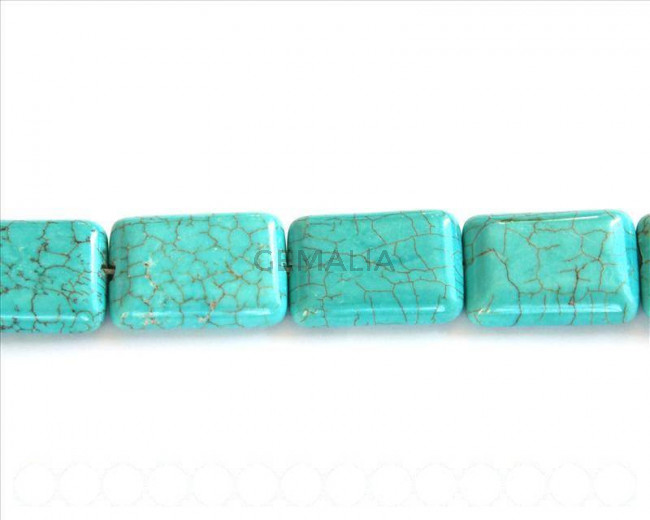Turquesa pintada. Rectangulo 25x18x5mm