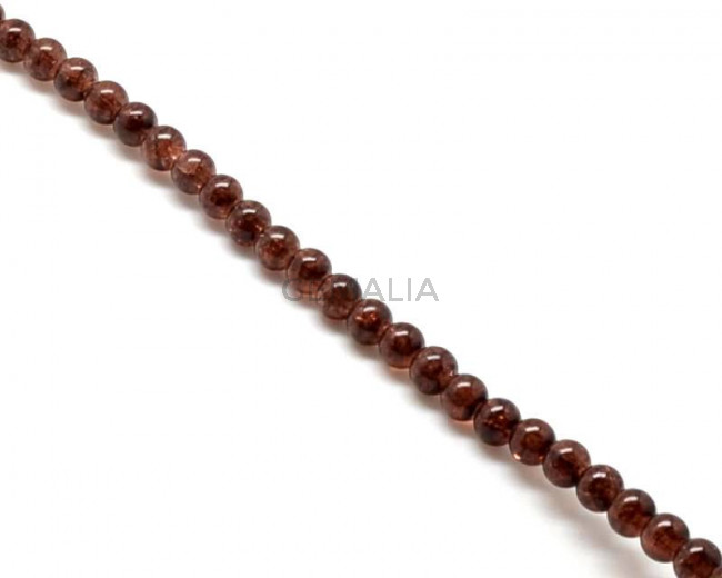 Cristal craquelado.Bola.8mm.Marron oscuro.
