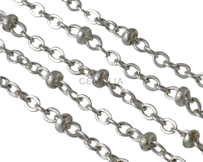 Cadena de laton rondel 3,5mm. Plata brillo
