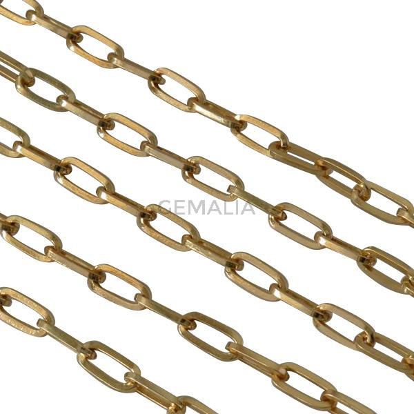 Cadena de laton oval 12x6mm. Oro.