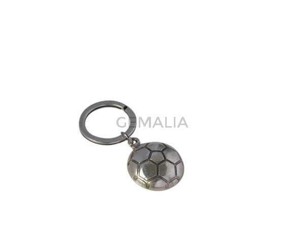 Llavero de Zamak futbol. Balon 26mm.Plateado.