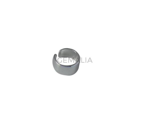 Laton. Anillo 21x11mm. Plateado.