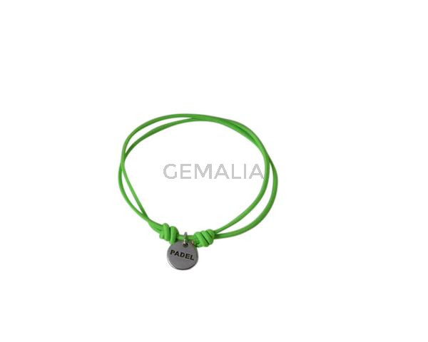 Pulsera padel de zamak elastica. Verde fluor. Adaptable. Calidad Sup.