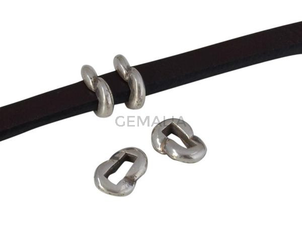 Metal pararell slider 6x4mm. Silver. Int.3x2.5mm