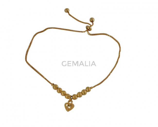 Pulsera de Acero inoxidable 304 con cadena 30x7mm. Dorado. 9,8 Inch. Ajustable.