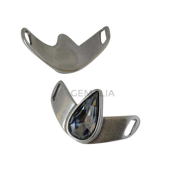 Media pulsera conector Swarovski y Zamak 56x33mm.Plat-SN.Int.10x3mm