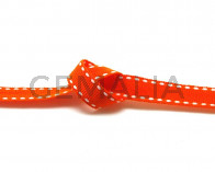 Lazo. Pespunte. 10mm. Naranja-blanco. Calidad superior