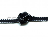 Lazo. Pespunte. 10mm. Gris oscuro-blanco. Calidad superior