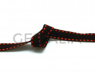 Lazo. Pespunte. 10mm. Marron oscuro-naranja. Calidad superior